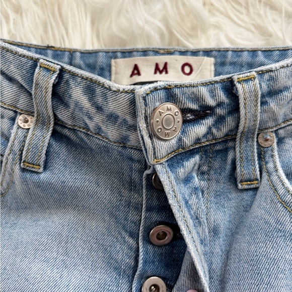 AMO Babe Trippin High Rise Distressed Straight Jeans - Picture 5 of 8